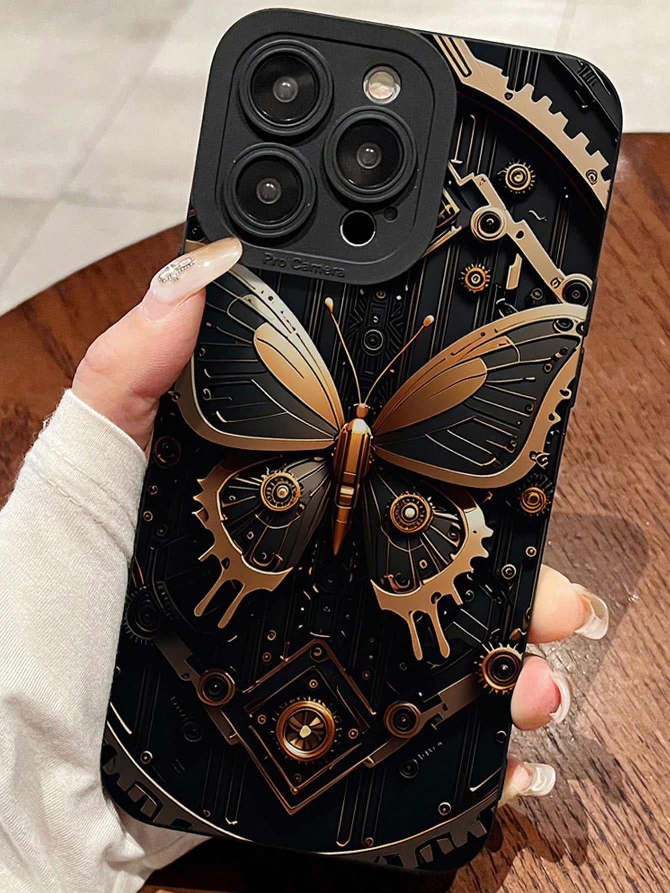 1pc Iris Black Butterfly Design Phone Case Compatible With IPhone