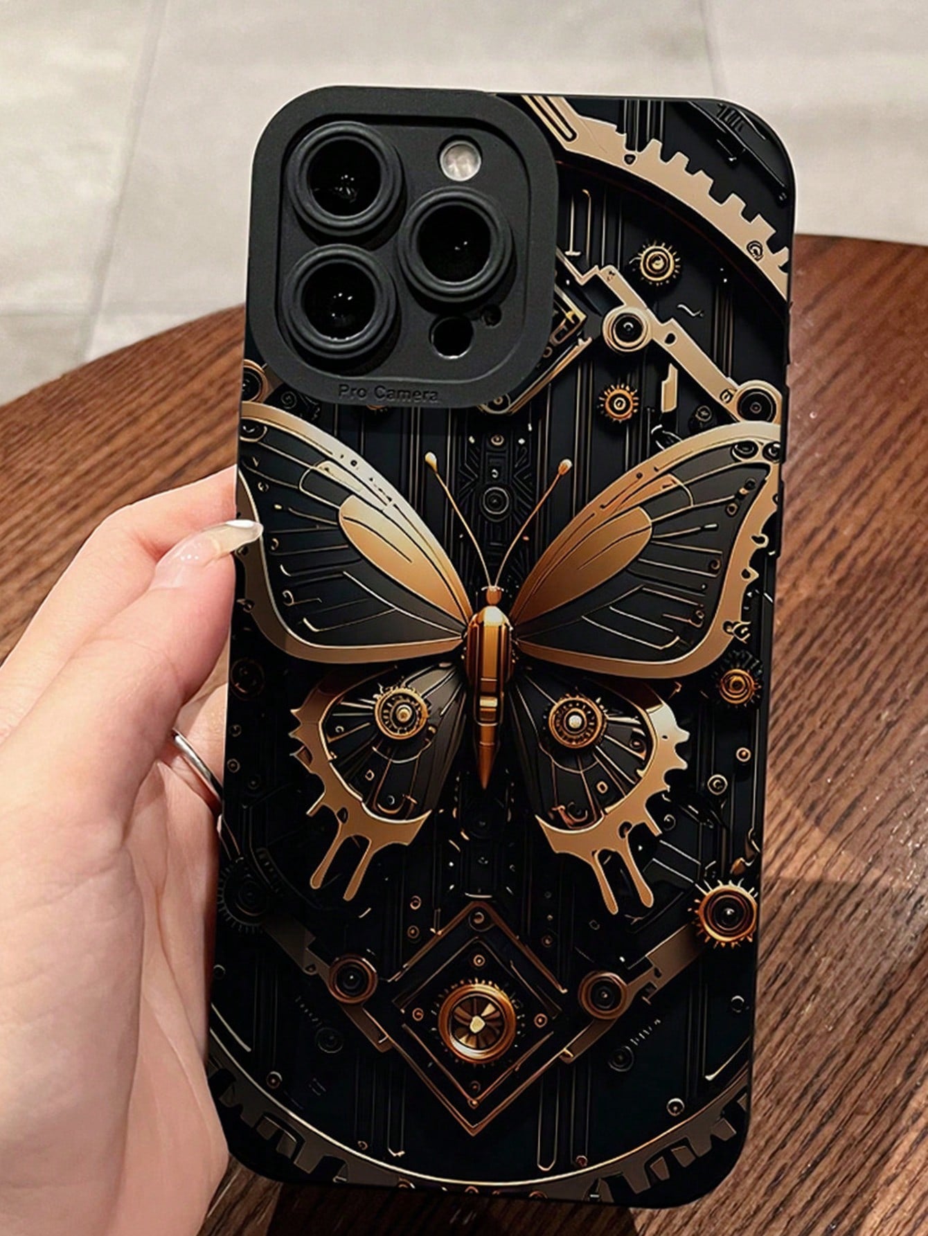 1pc Iris Black Butterfly Design Phone Case Compatible With IPhone