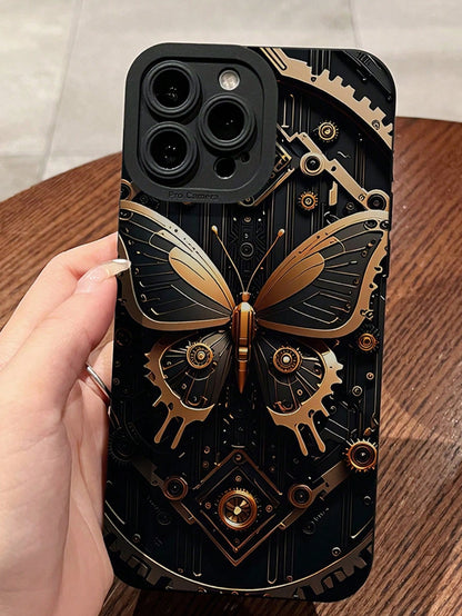 1pc Iris Black Butterfly Design Phone Case Compatible With IPhone