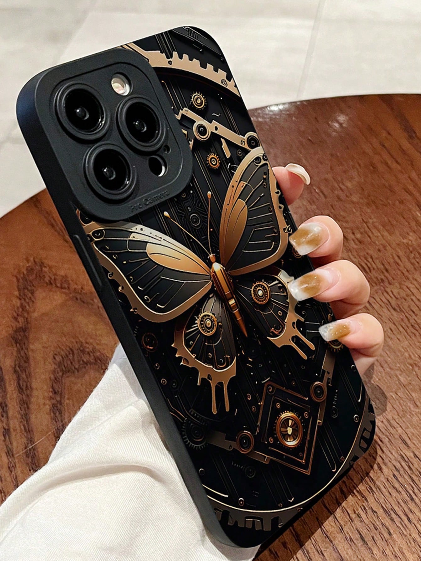 1pc Iris Black Butterfly Design Phone Case Compatible With IPhone
