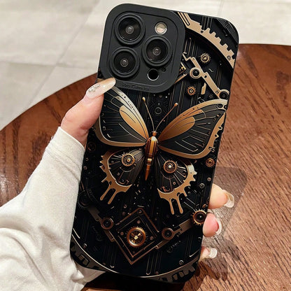 1pc Iris Black Butterfly Design Phone Case Compatible With IPhone